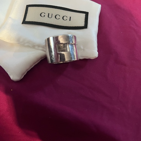 GUCCI 925 - real - AUTH silver G band logo ring - VINTAGE with dust bag - Picture 3 of 7